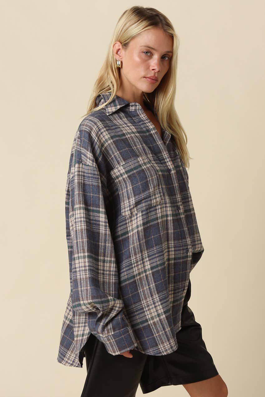 Lola Oversized Plaid Button-Up Shirt