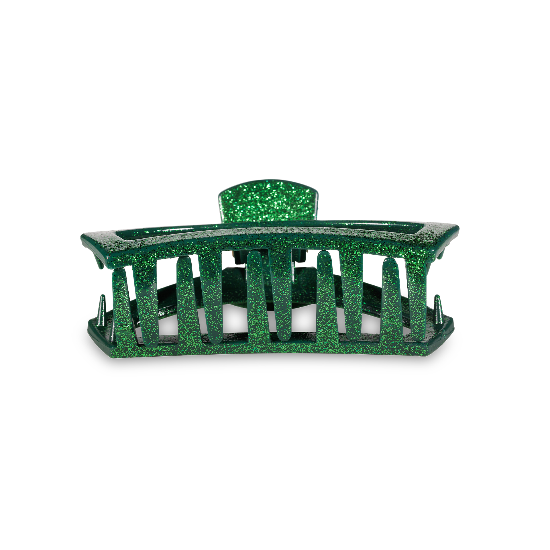 Open Green Glitter Tiny Hair Clip