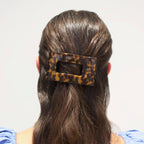 TELETIES - Flat Rectangle Hair Clip | Medium | Tortoise