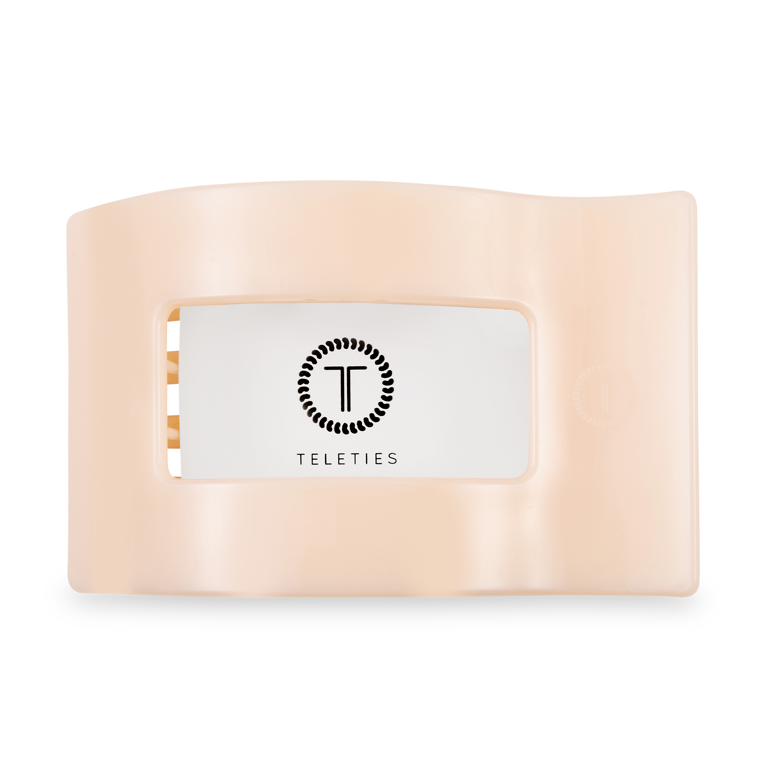 TELETIES - Flat Rectangle Hair Clip | Large | Almond Beige