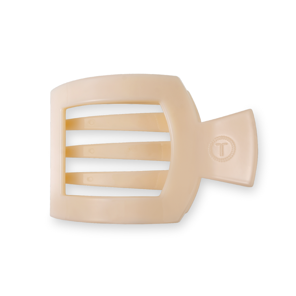 TELETIES - Almond Beige Medium Flat Square Clip