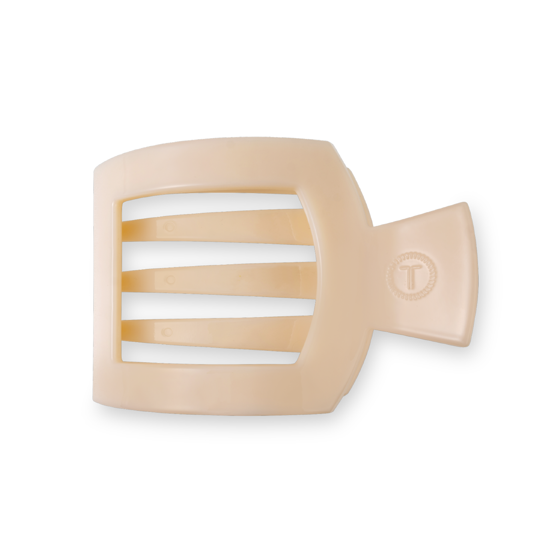 TELETIES - Almond Beige Medium Flat Square Clip
