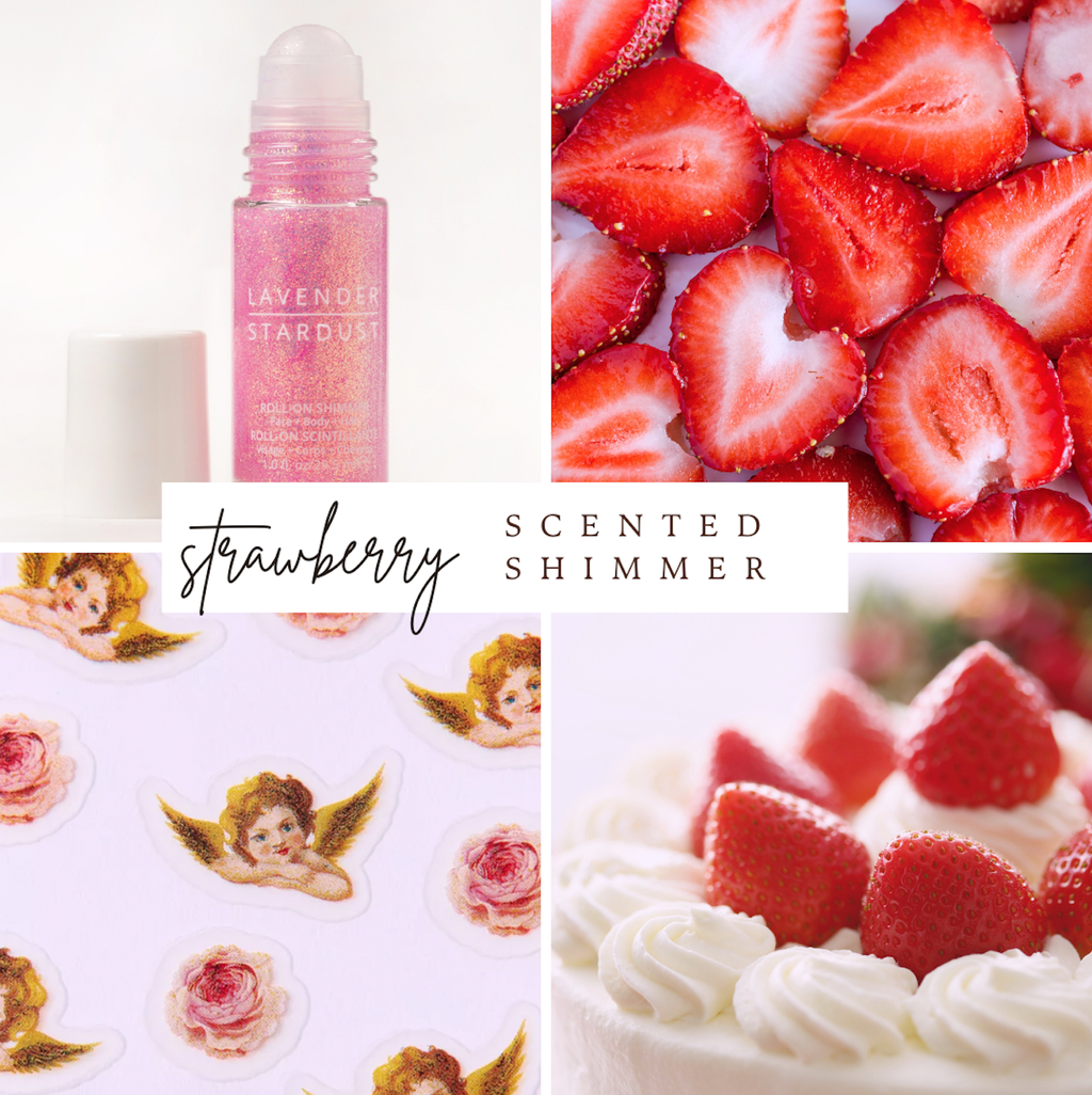 Lavender Stardust - Roll-on shimmer strawberry scented- Pink