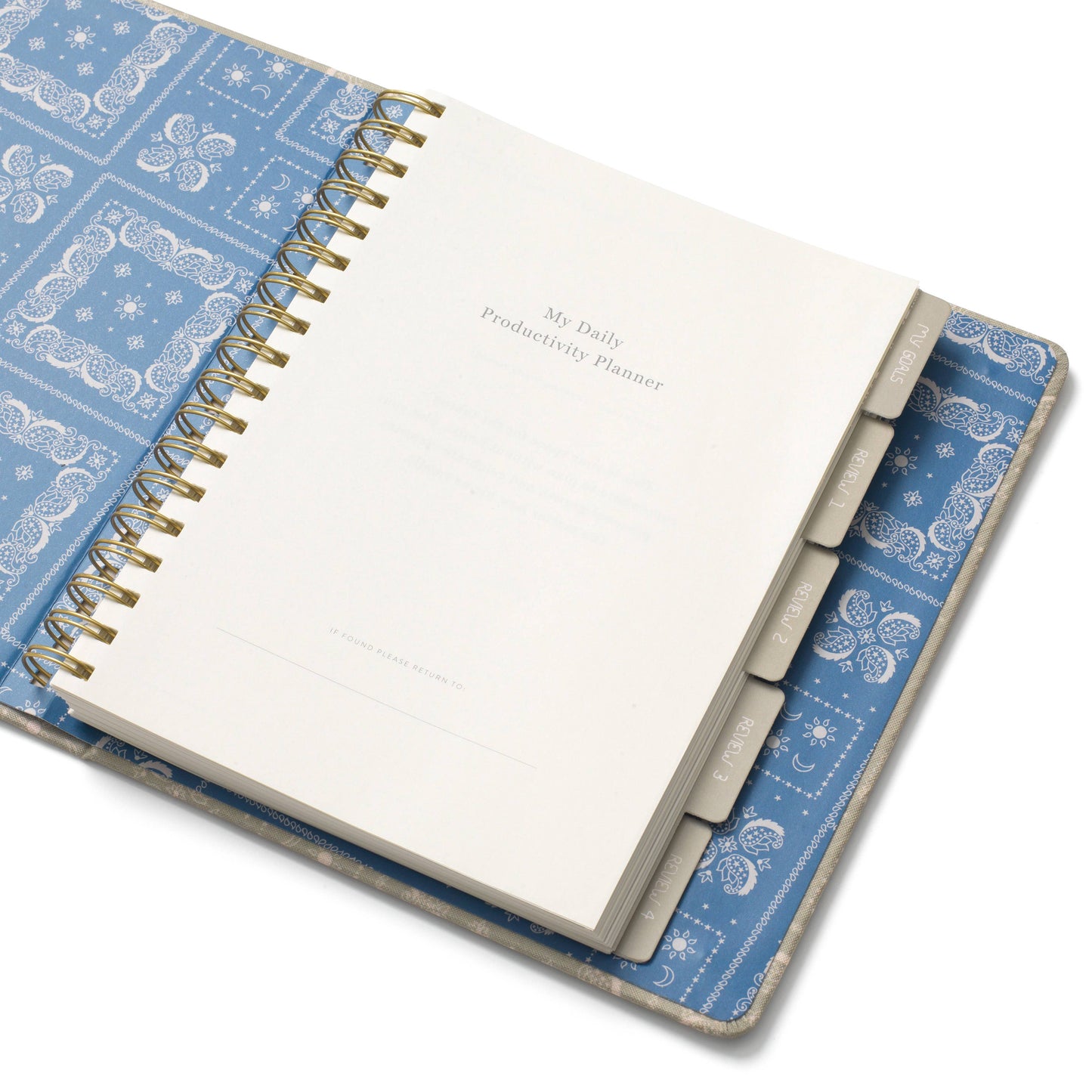 Papier - Concealed Spine Fabric Undated Planner, B5 - Bandana