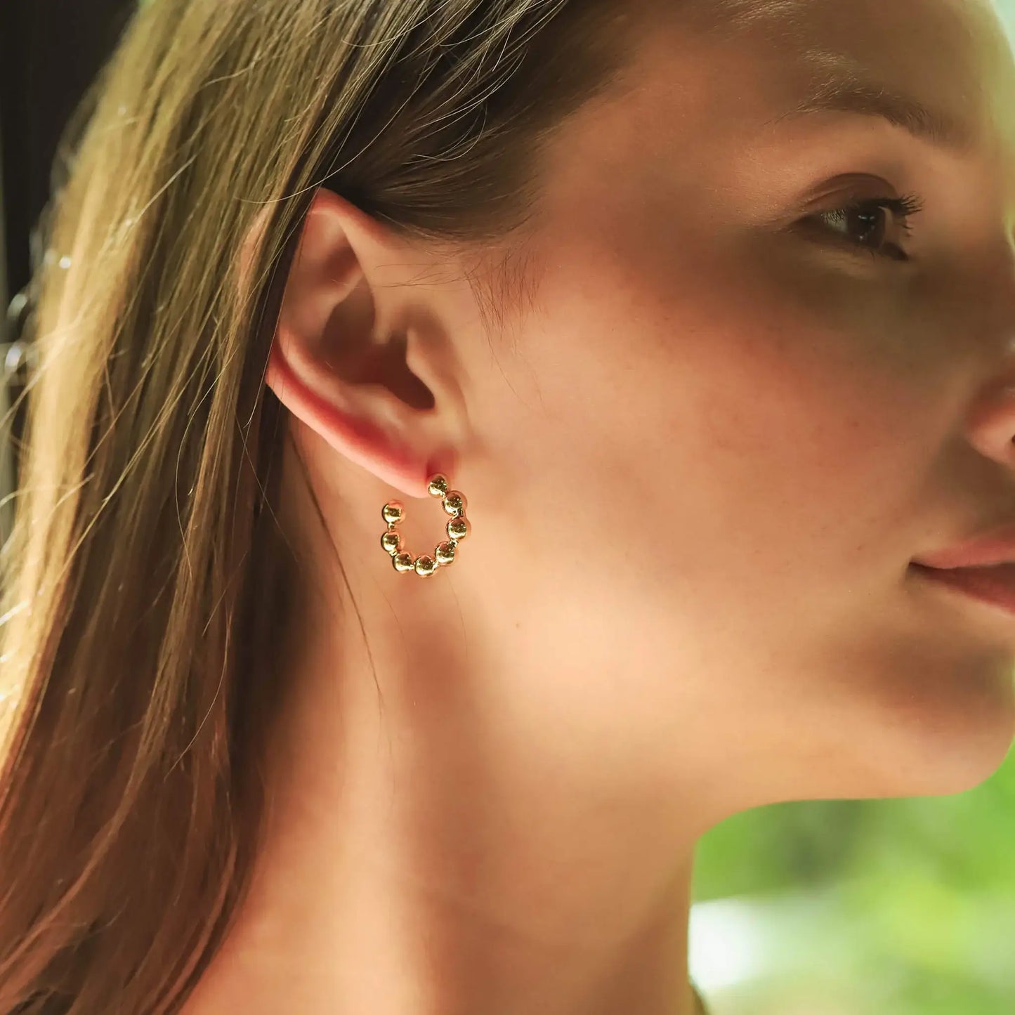 Tai Jewelry - Gold Ball Post Huggie