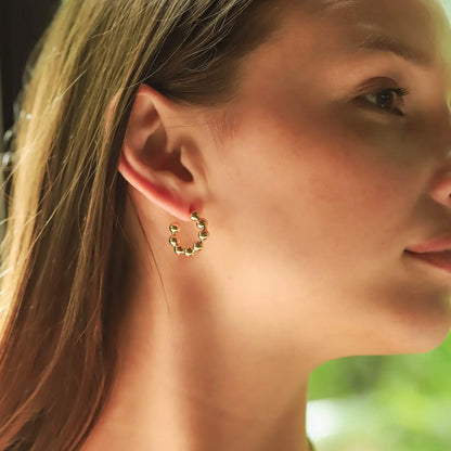 Tai Jewelry - Gold Ball Post Huggie