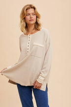 In Loom - GARMENT WASHED CONTRAST HENLEY