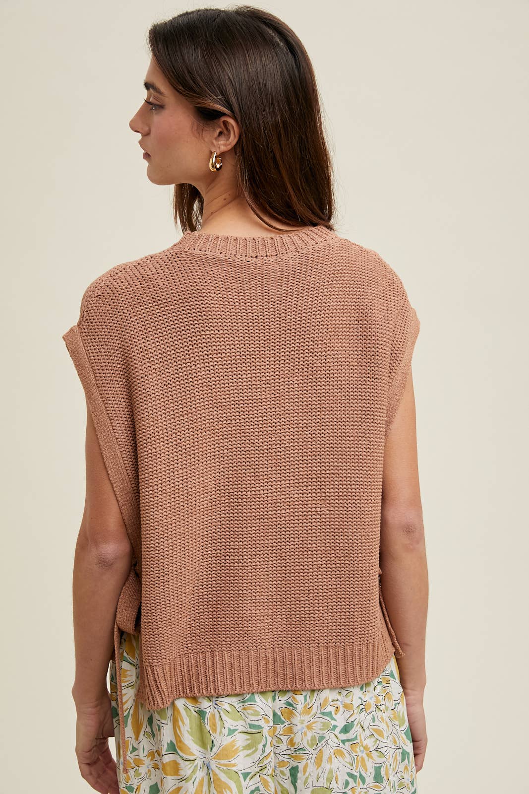 Wishlist Apparel - SWEATER VEST WITH SIDE SELF TIE STRAPS