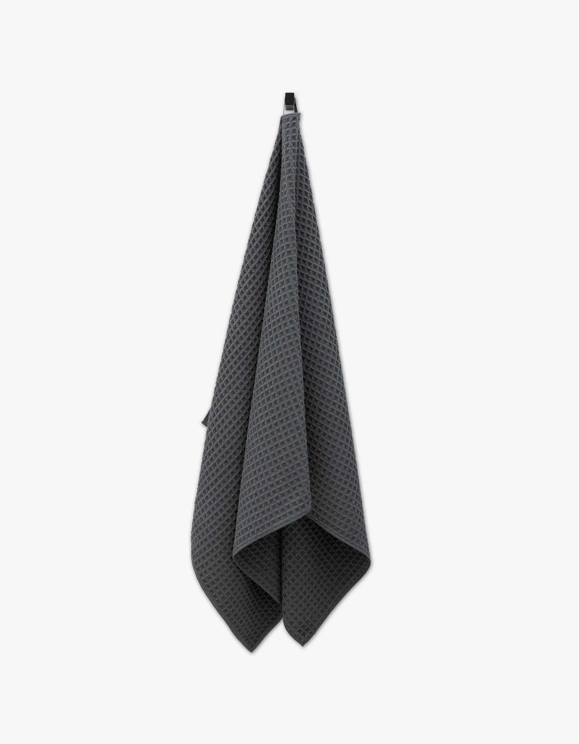 Geometry - Charcoal Waffle Bath Towel