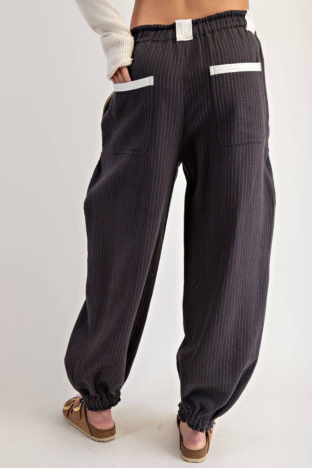 Clara Striped Drawstring Jogger Pants