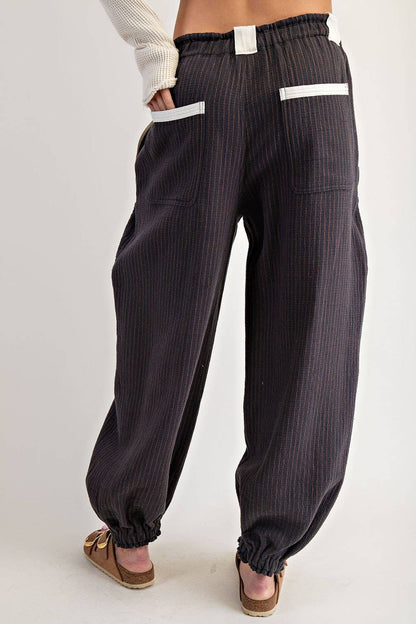 Clara Striped Drawstring Jogger Pants