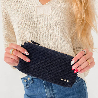 Pretty Simple - Suede Emma Woven Clutch Wristlet