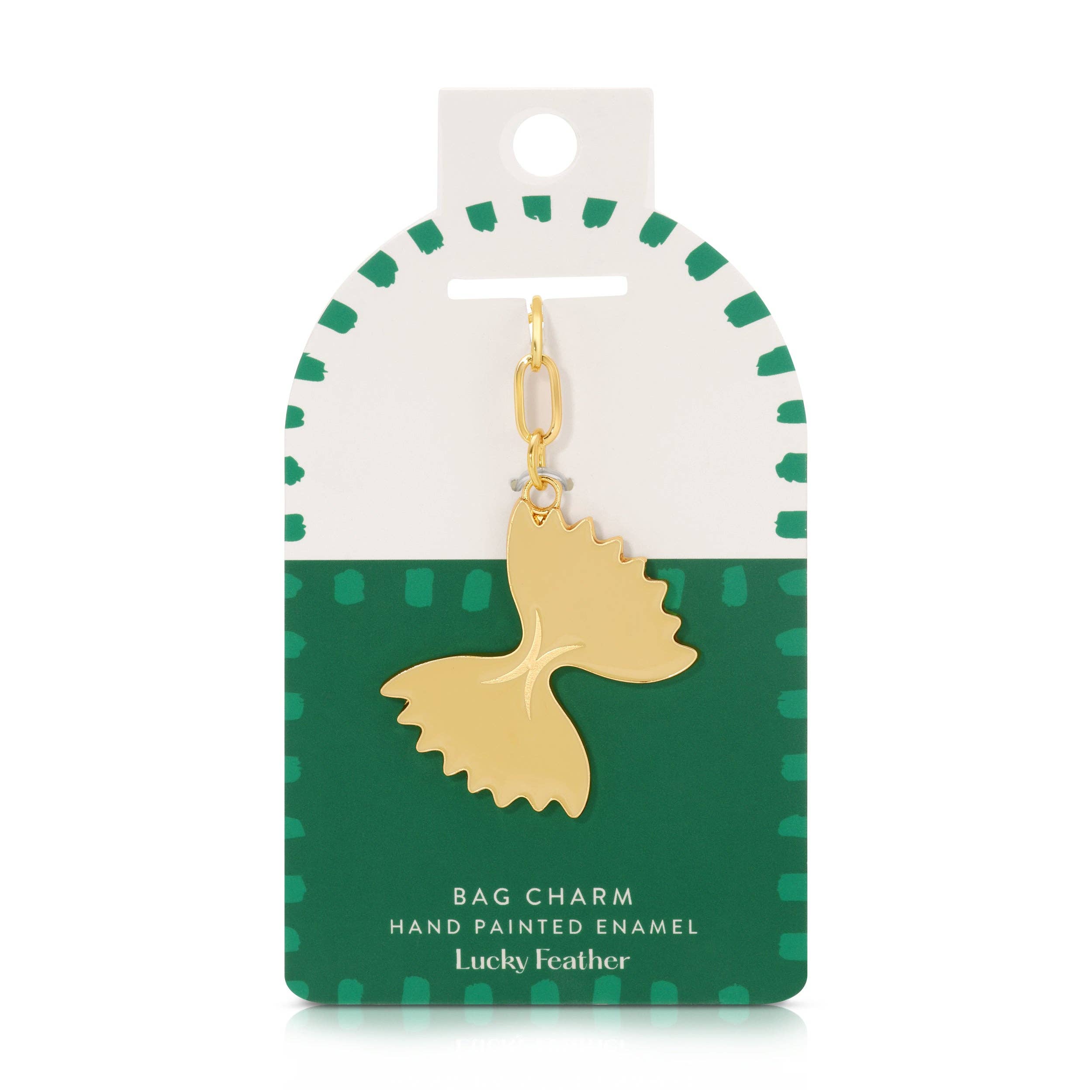 Lucky Feather - Enamel Bag Charm - Pasta