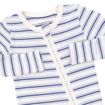 Angel Dear - Vintage Stripe Blue - 2 Way Zipper Footie