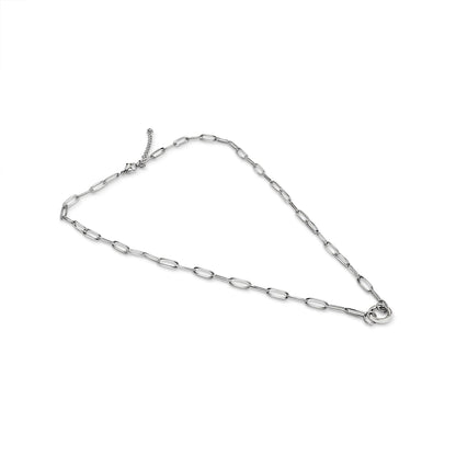 WJW - Stainless Steel Paperclip Charm Keeper Necklace