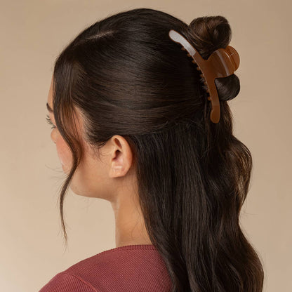KITSCH - Recycled Plastic Large Arched Clip - Mocha