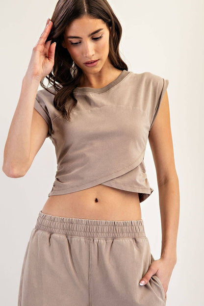 Aurora Mineral Washed Wrap Top