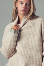 Urban Daizy - Relaxed Waffle Knit High Neck Sweater