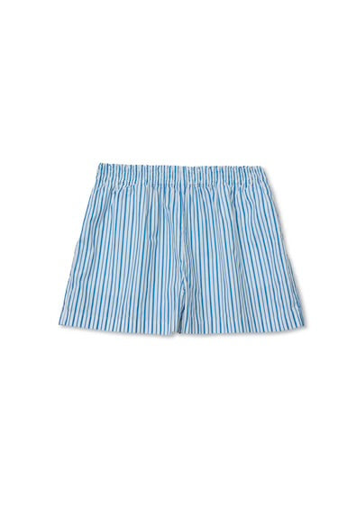 perfectwhitetee - julie poplin pull on shorts w/pockets - pacific blue