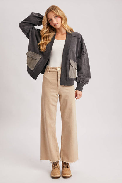 Luna Garment Washed Cardigan