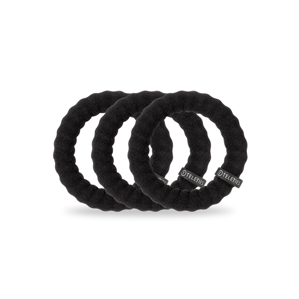 TELETIES - Nylon Hair Ties | Large | Jet Black