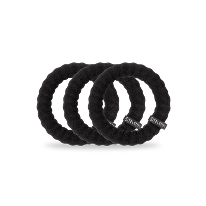 TELETIES - Nylon Hair Ties | Large | Jet Black