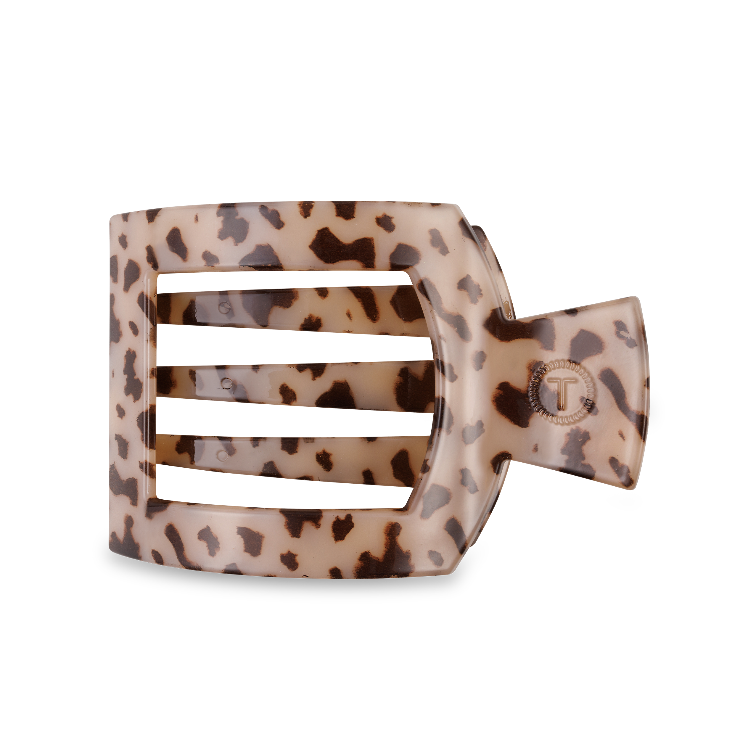 TELETIES - Square Flat Clip | Large | Blonde Tortoise