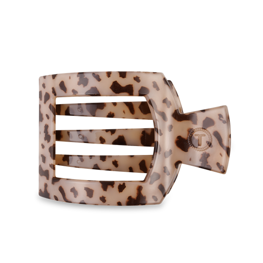 TELETIES - Square Flat Clip | Large | Blonde Tortoise