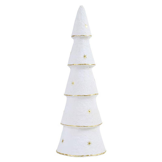 Santa Barbara Design Studio by Creative Brands - Paper-Mache Tree - White Gold Stars - Set of 3