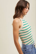 Wishlist Apparel - STRIPED HIGH NECK SWEATER TANK