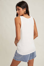 Wishlist Apparel - BASIC SCOOP NECK RIBBED KNIT TANK