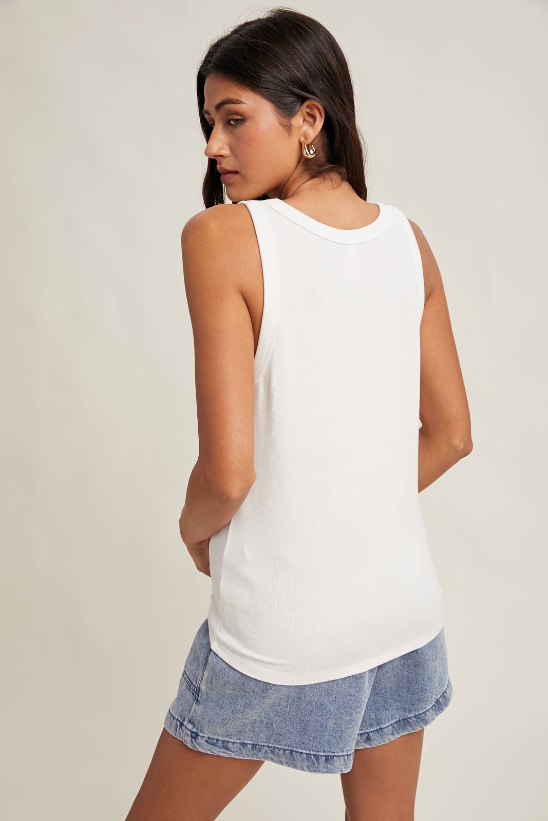 Wishlist Apparel - BASIC SCOOP NECK RIBBED KNIT TANK