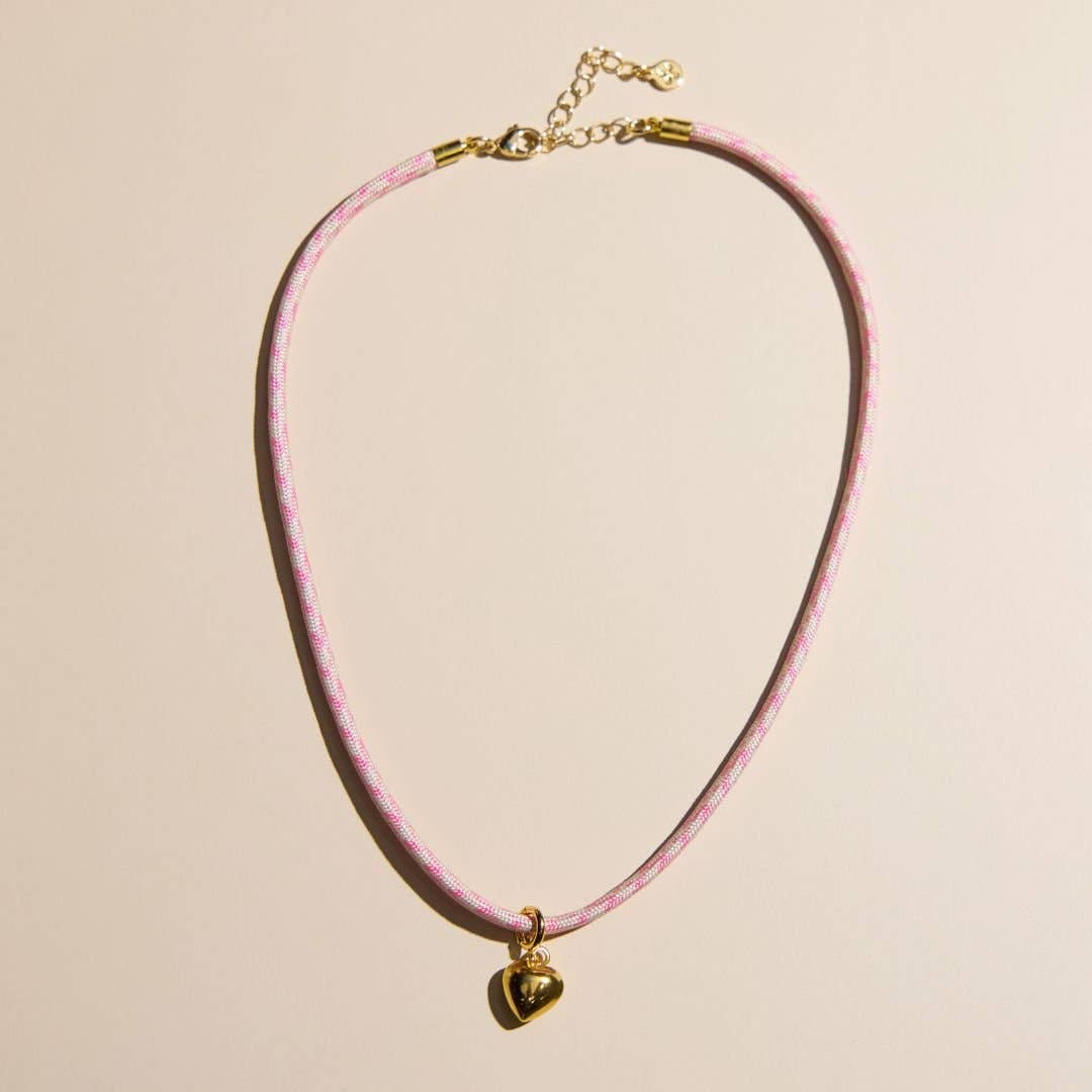 Nickel and Suede - Gold Puffy Heart Charm