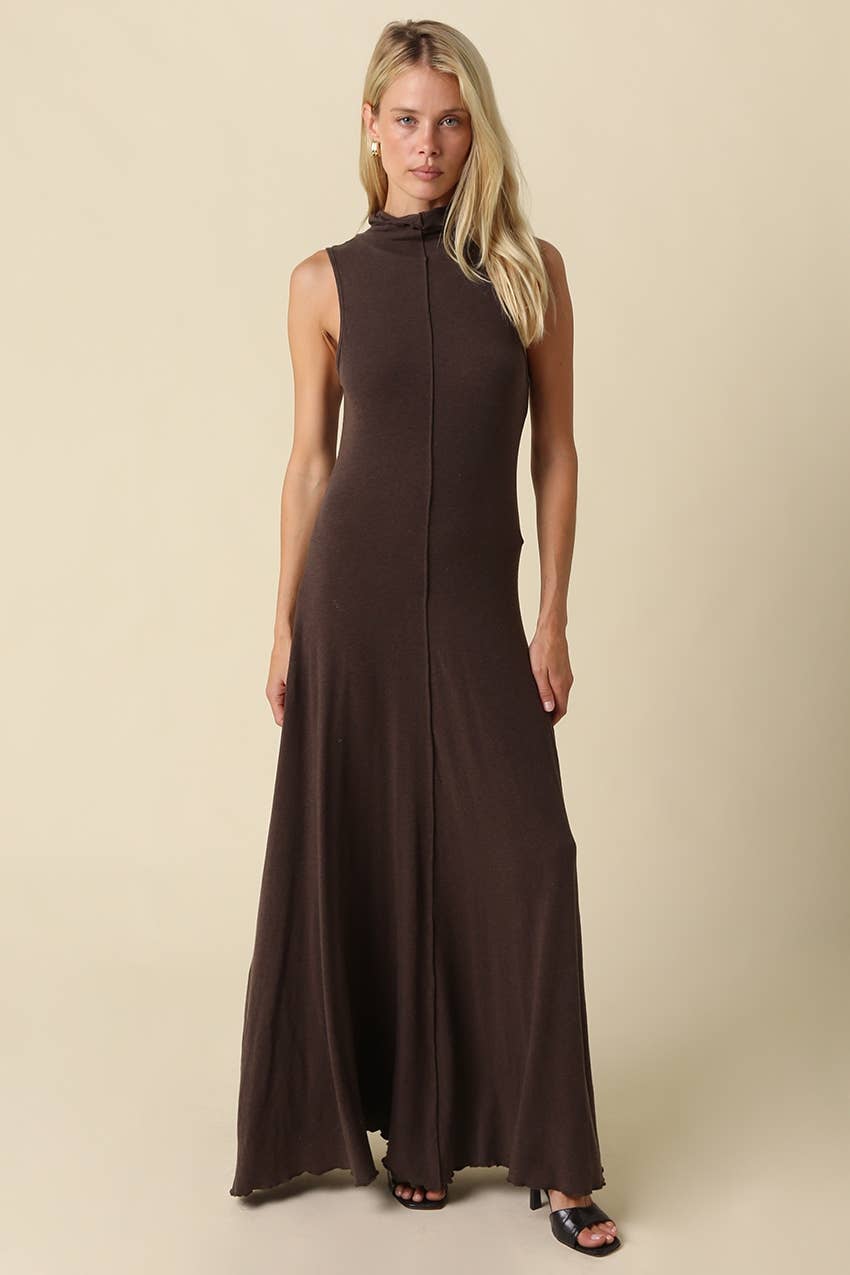 Hazel Mock Neck Knit Maxi Dress