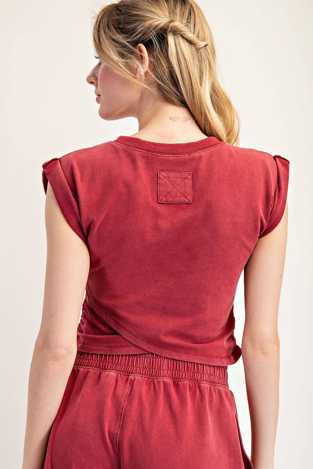 Aurora Mineral Washed Wrap Top