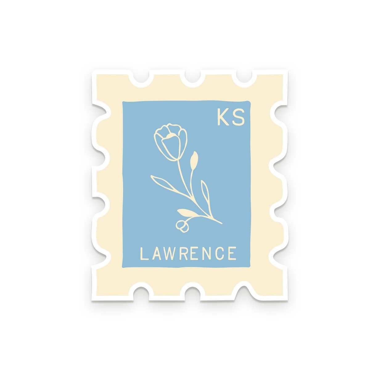 Ruff House Print Shop - Custom City Stamp Sticker - Atlantic, IA