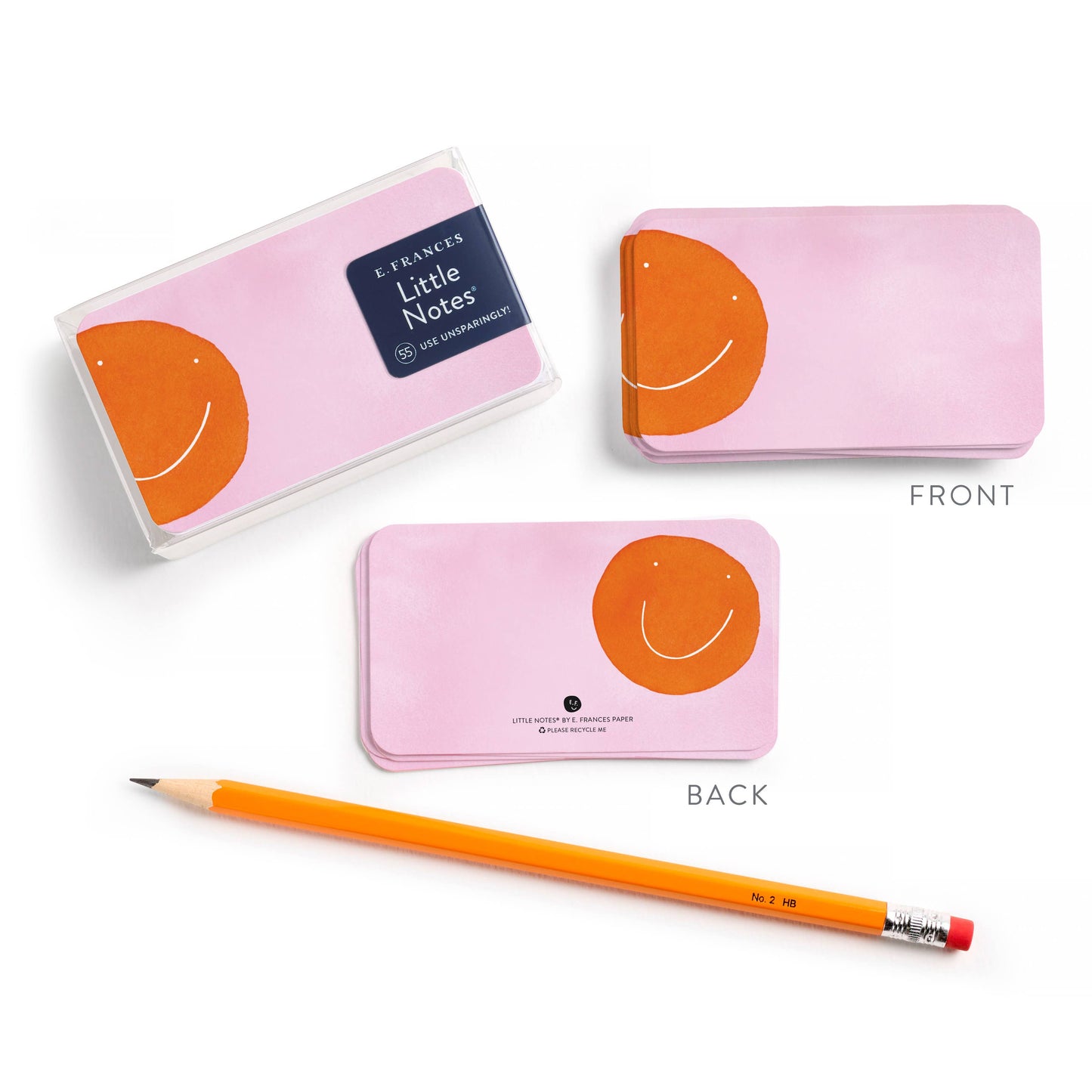 E. Frances Paper - Orange Smiley Little Notes® NEW 55 Count