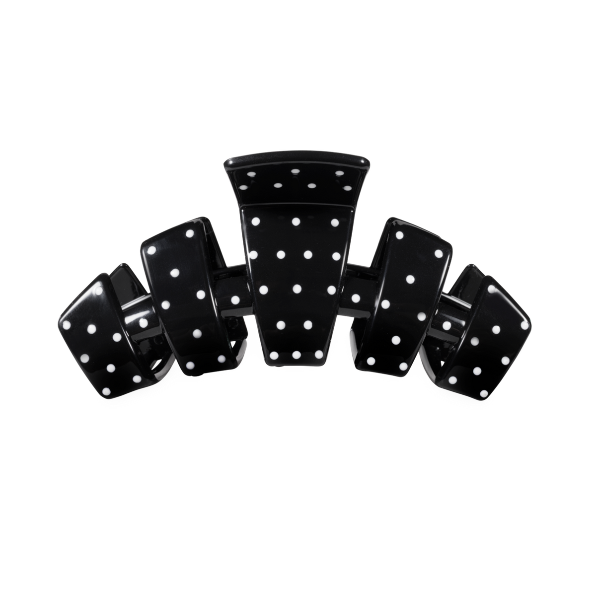 TELETIES - Classic Black Polka Dot Party Medium Claw Clip