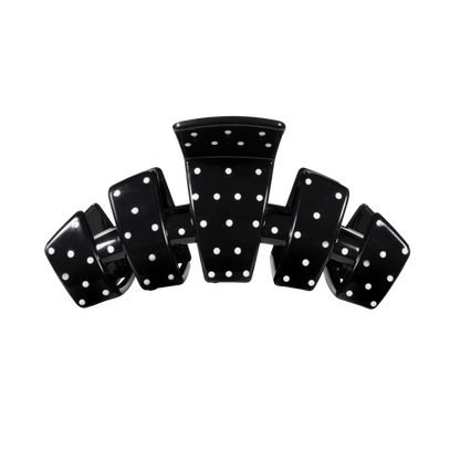 TELETIES - Classic Black Polka Dot Party Medium Claw Clip