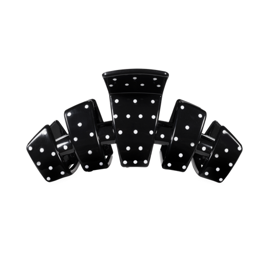 TELETIES - Classic Black Polka Dot Party Medium Claw Clip