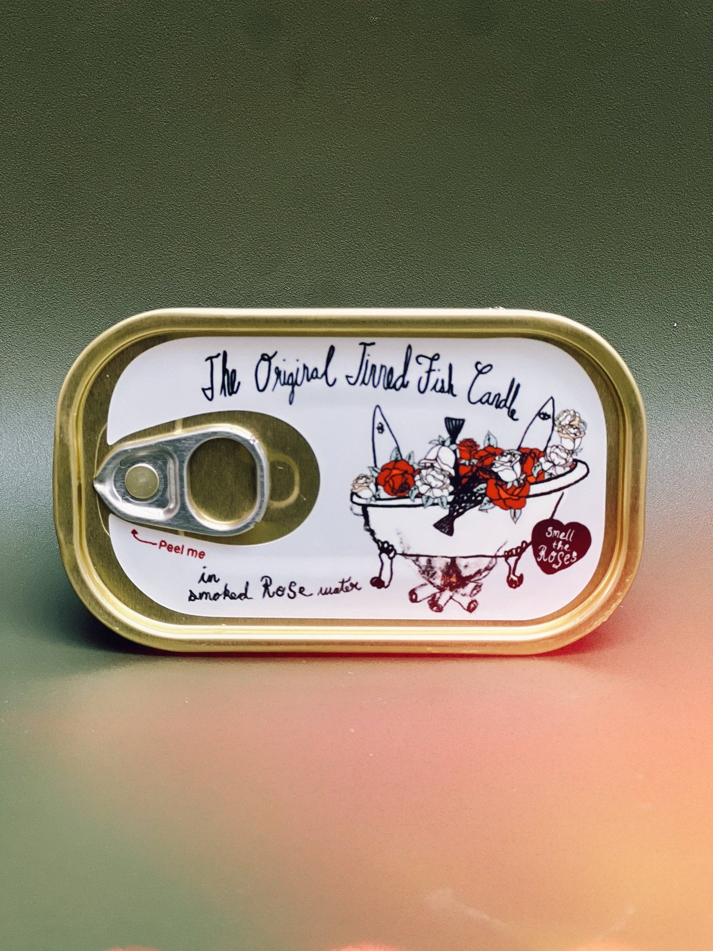 Tinned Candle - Tinned Fish Candle - Smoked Rose Water