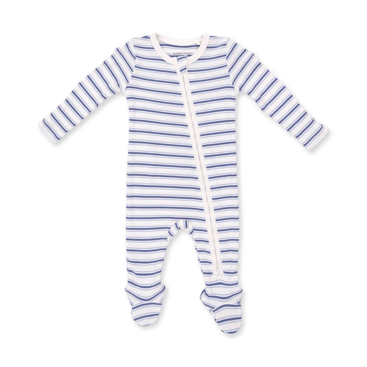 Angel Dear - Vintage Stripe Blue - 2 Way Zipper Footie