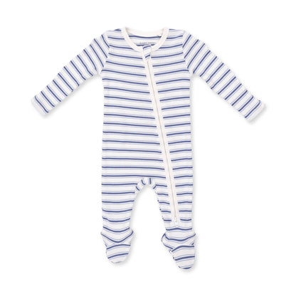 Angel Dear - Vintage Stripe Blue - 2 Way Zipper Footie