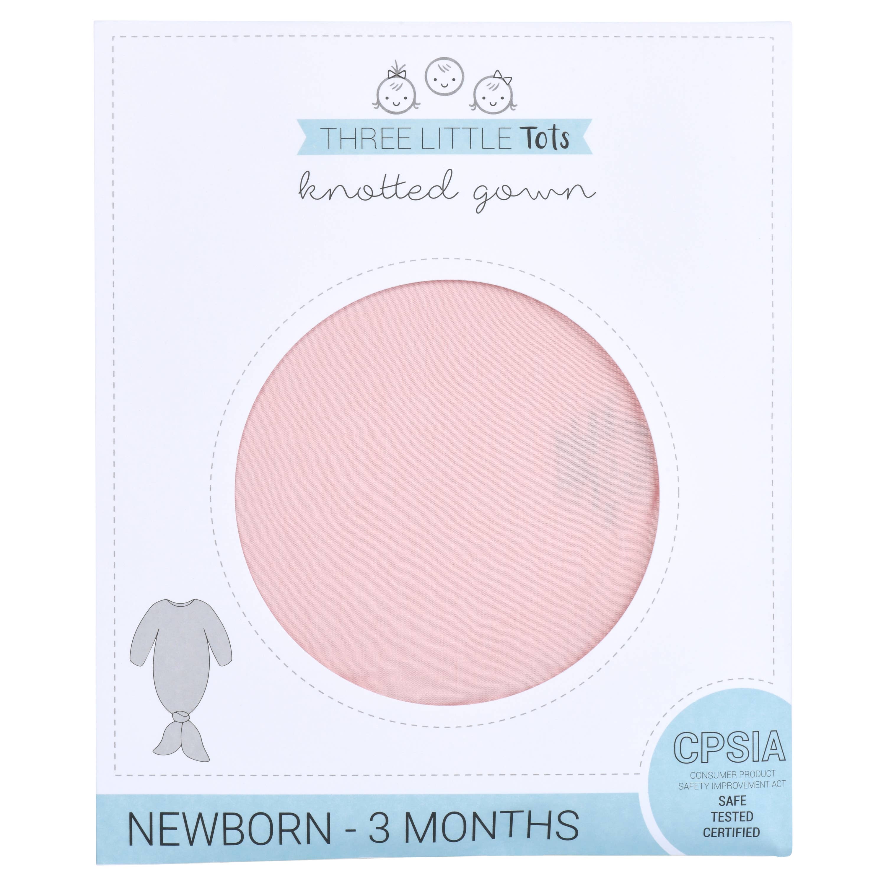 Three Little Tots - Heavenly Pink Knotted Gown