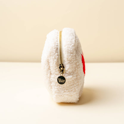 The Darling Effect - Square Teddy Pouch-Cream with Red Heart