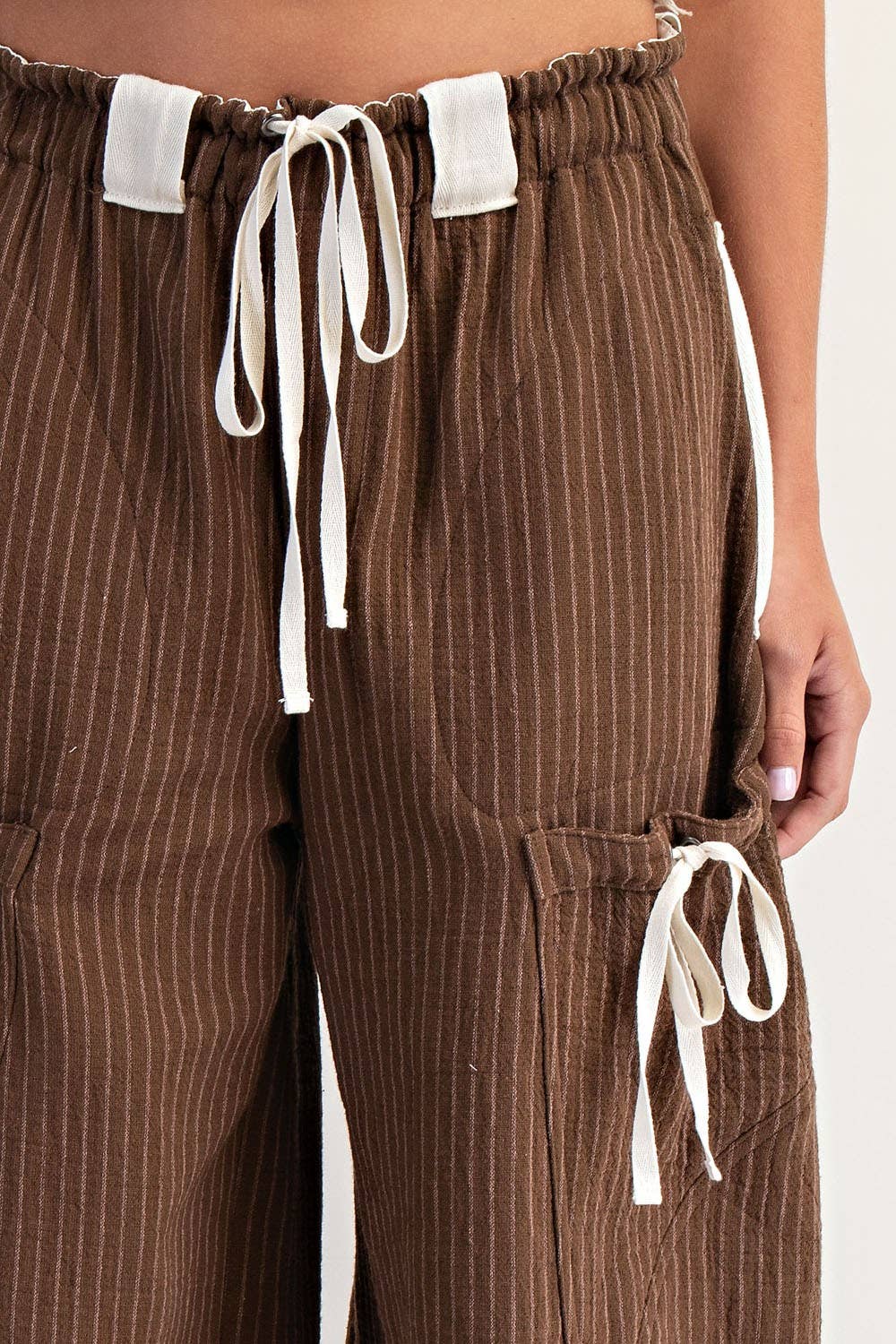 Clara Striped Drawstring Jogger Pants