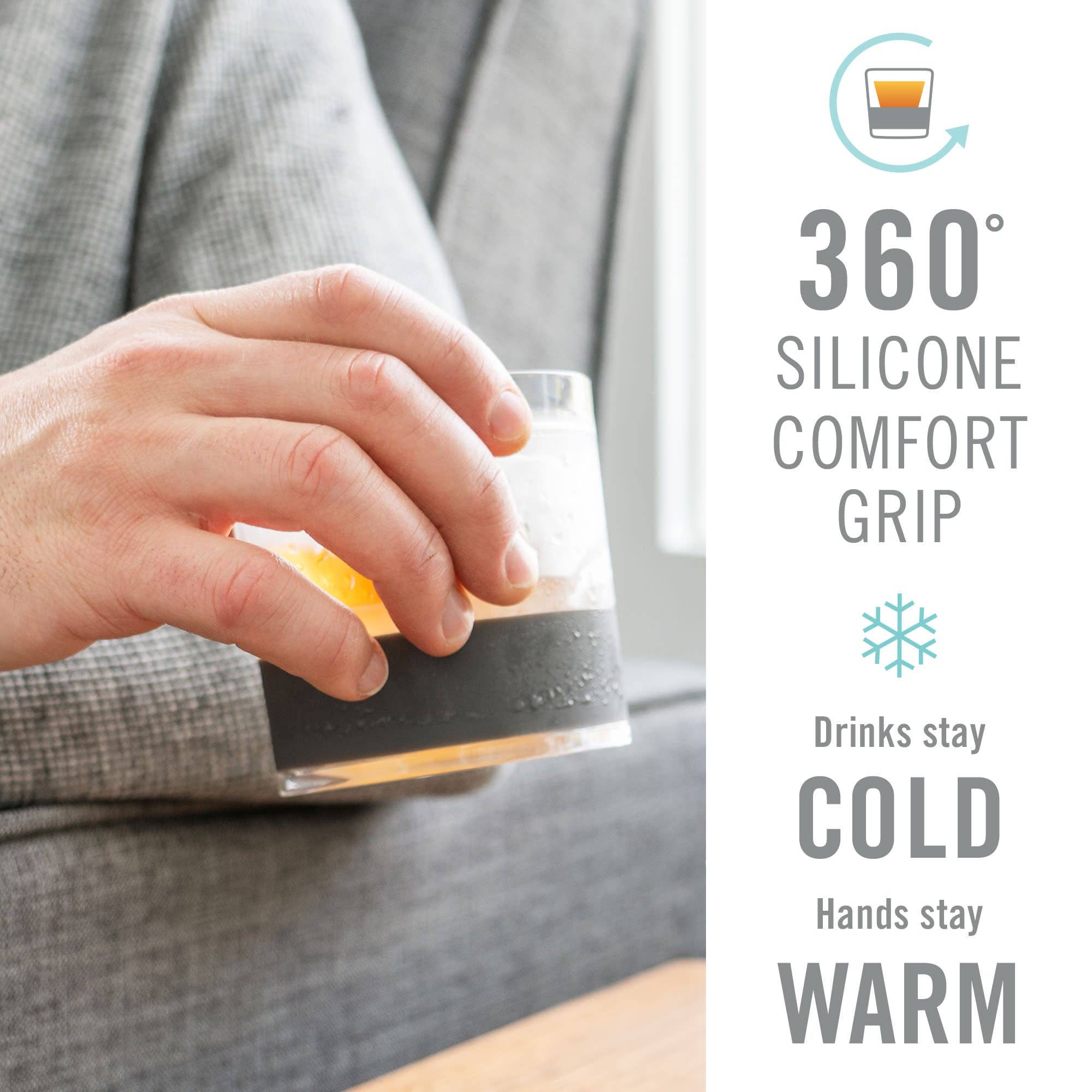 HOST - Whiskey FREEZE™ Insulated Cooling Cups - Smoke - Set of 2