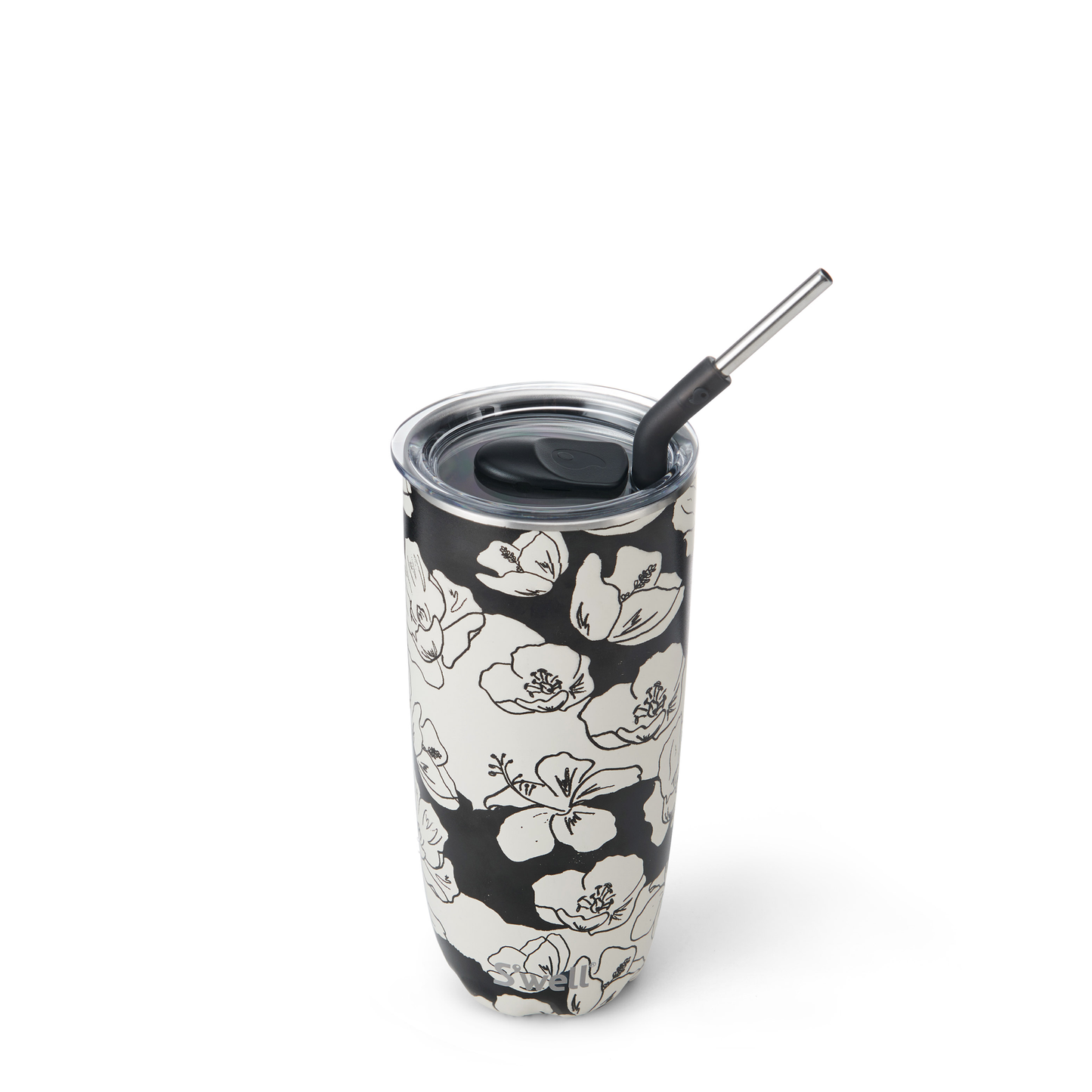 S'well - 24oz Charcoal Bloom Tumbler with Straw
