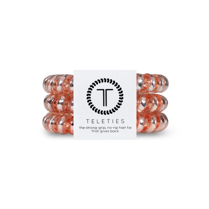 TELETIES - Spiral Hair Coils | Large | Millennial Pink Hair Ties