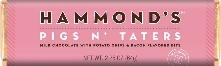 Hammond's Candies - Pigs N' Taters Milk Chocolate Candy Bar 2.25oz
